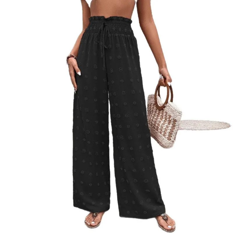 Women's New Loose High Waist Wide Leg Pants Fashion Casual Solid Long Pants for Women Spring and Summer Elegant Womens Clothing
