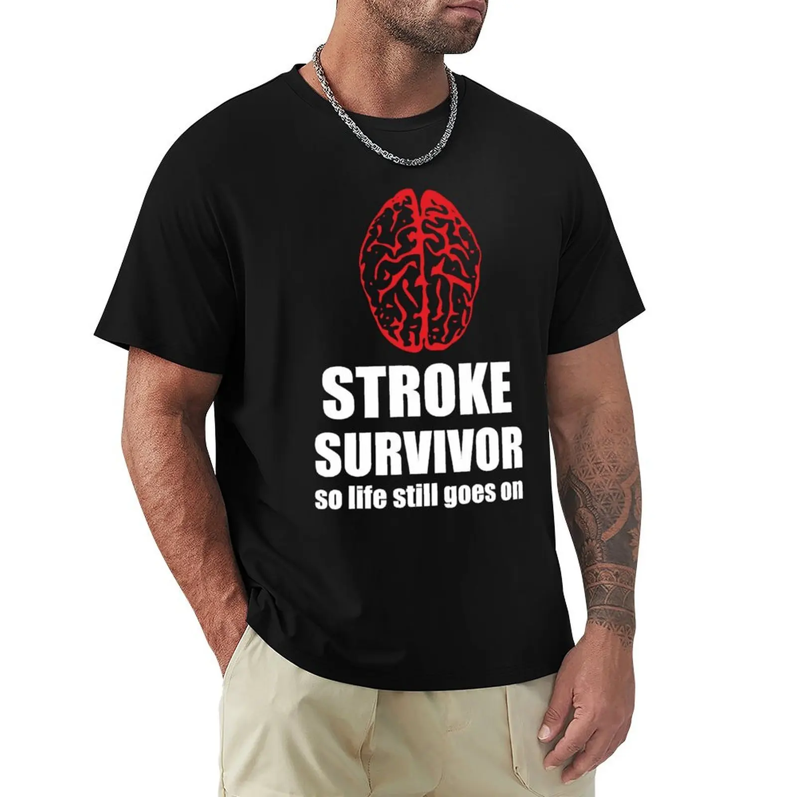 

stroke survivor T-Shirt graphic shirts anime stuff designer shirts rapper graphic tees mens graphic t-shirts anime