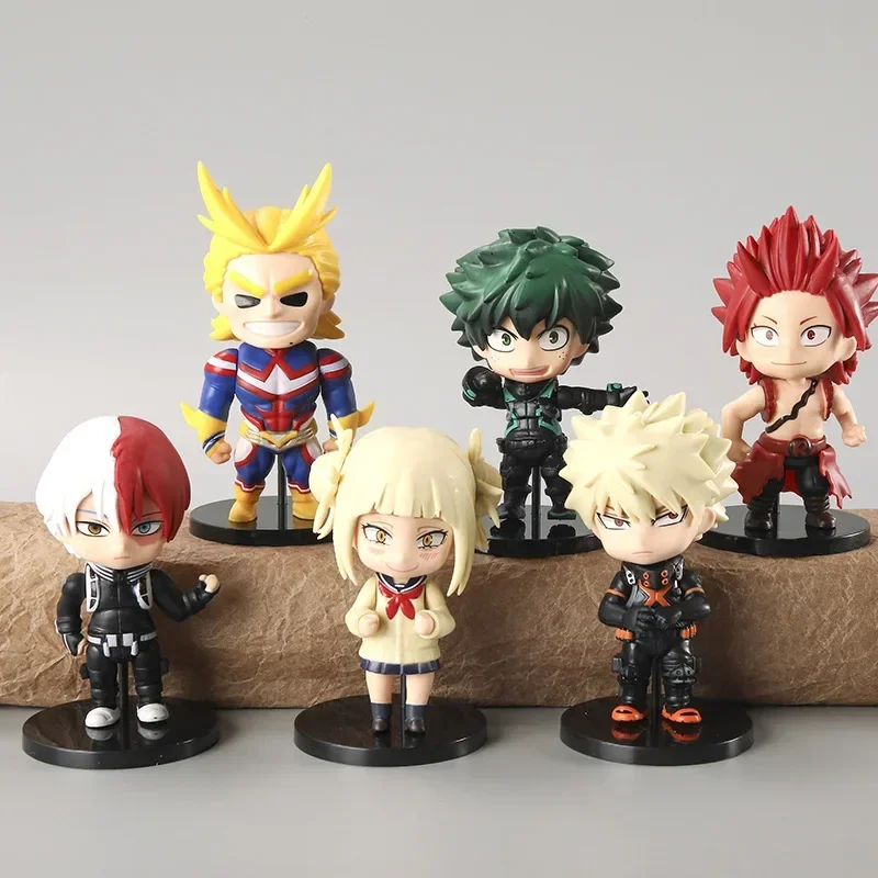 

6 Hero Academy Figures Anime Cartoon Midoriya All Might Todoroki Shoto Bakugo Doll Ornaments Hero Academia Figure Academia Toys