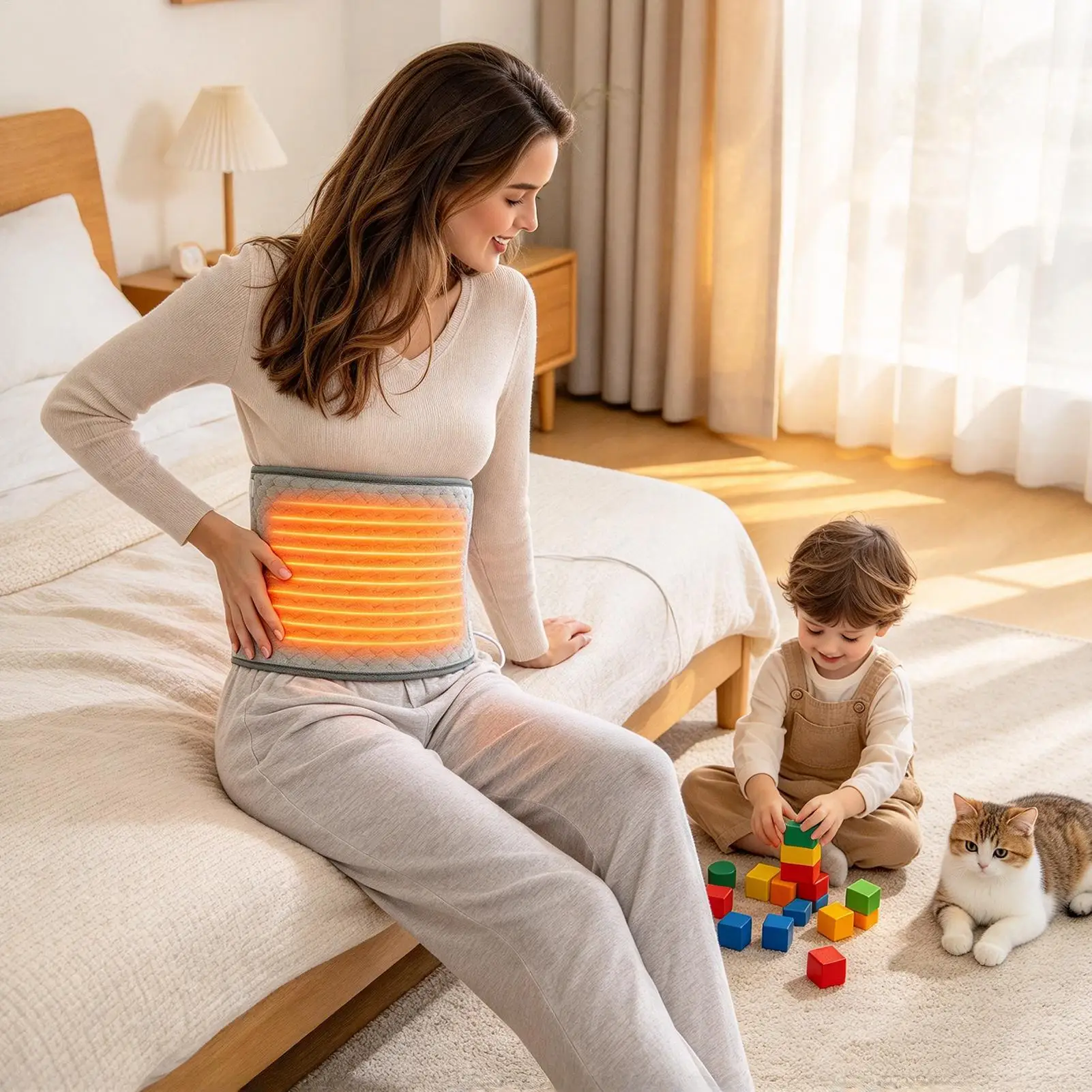 Heating Pad For Belly Thermal Waist Belt With 9 Temperature Levels Thermal Heated Belly Belt For Women Adults Parents Grandpa