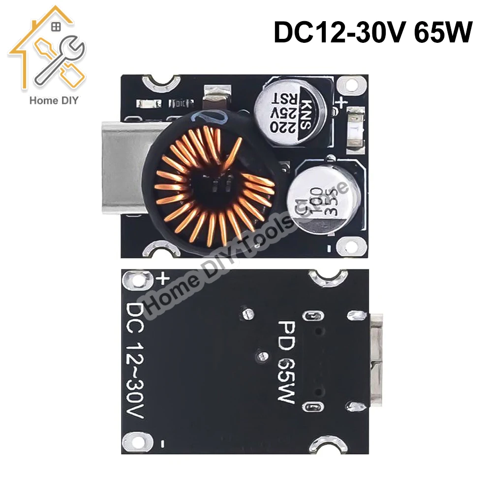 DC-DC Power Buck Module 12-30V to PD2.0/PD3.1 QC3.0 Fast Charging Single USB Charging Converter Board