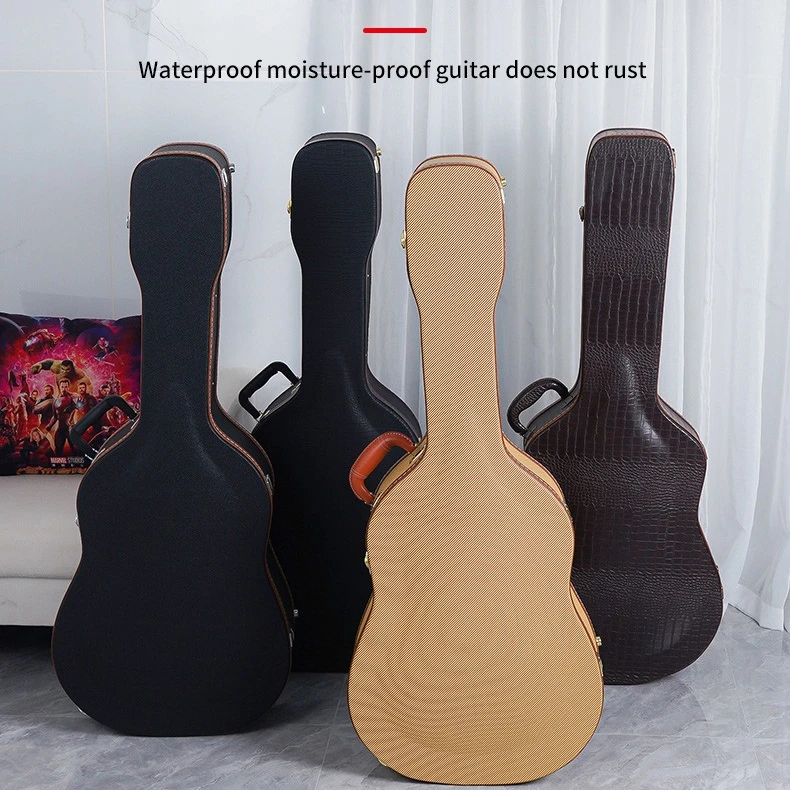 

Folk 41-inch Acoustic Guitar Case Transparent Brown Black Travel Case Portable Pressure Resistant Waterproof