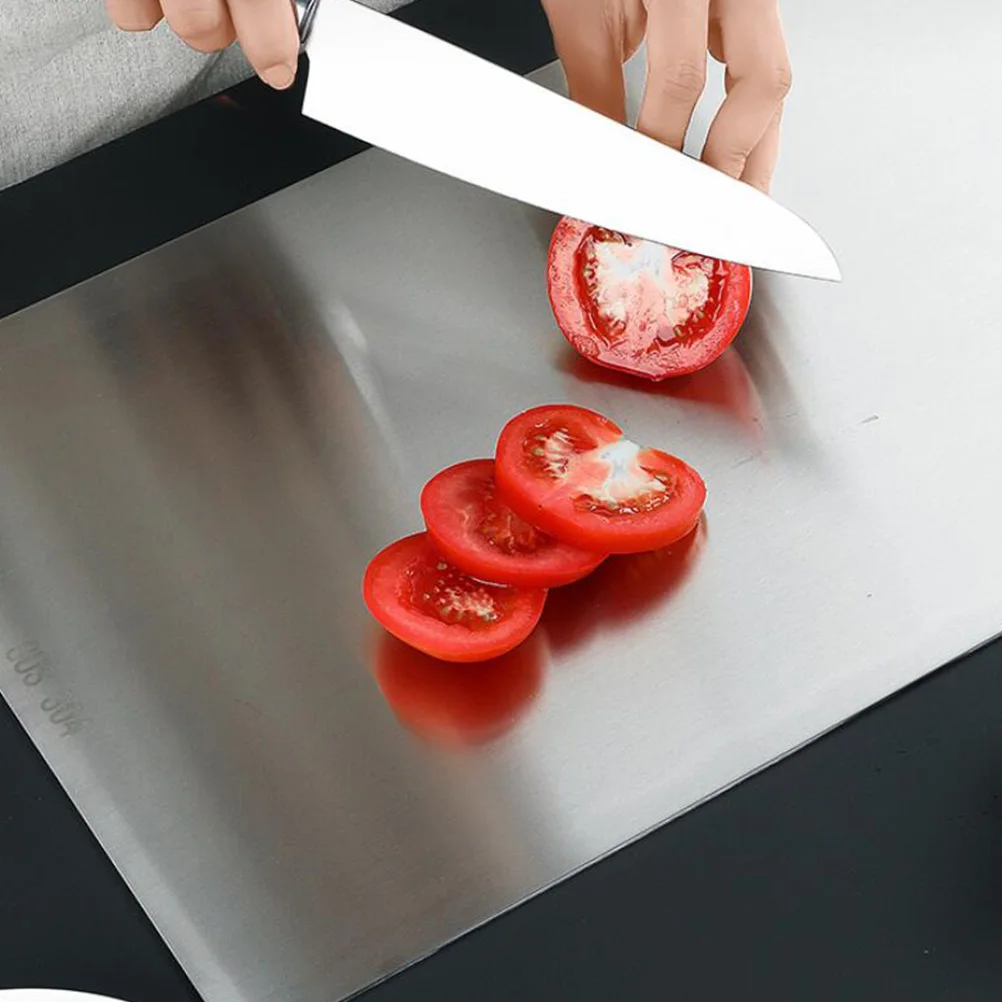 

1Pc Smooth Finish Stainless Steel Chopping Board Durable Kitchenware for Food Preparation