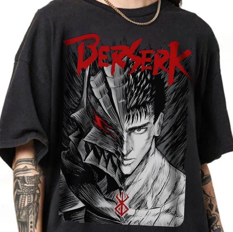 Berserk Gutst-Shirt, Anime Lovers Shirt, Japanese Anime Tees, Short Sleeves S-5X