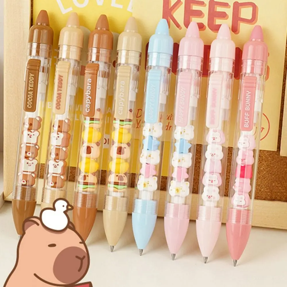 Cute Press The Erasable Neutral Pen Stackable Music Set Quick Drying Brush Ballpoint Pen Capybara Question Pen Student