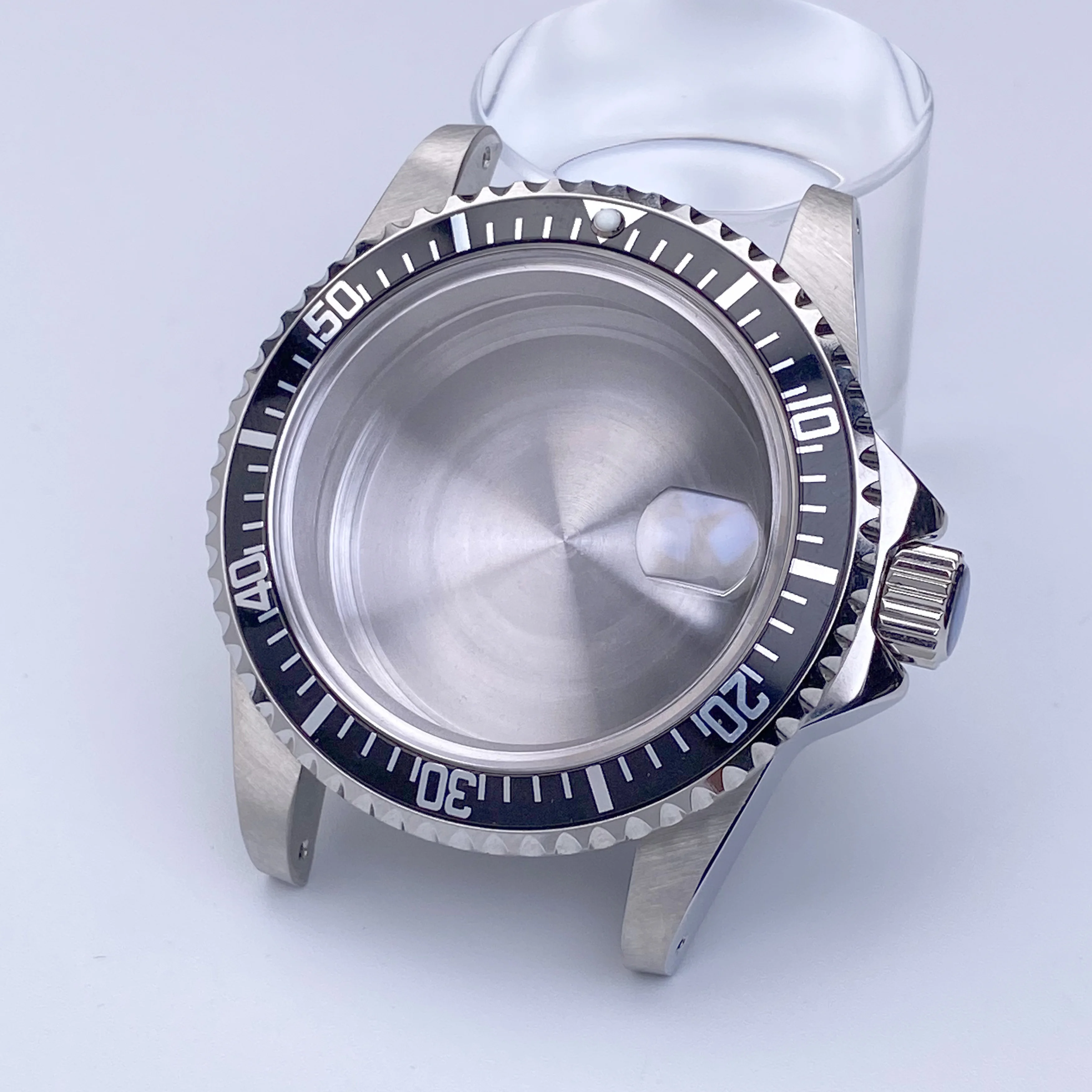 Винтажный корпус NH35, 39,5 мм, серебристый, нержавеющая сталь, сапфировое стекло, 120 кликов, безель, подходит для NH35, NH34, NH36, механизм 28,5 мм, циферблат даты