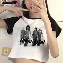 Tokio Hotel Group Music Y2K Aesthetic Baby Tee 2000s Street Wear Short Sleeve Summer Grunge Crop Top Tee Harajuku Y2k Clothes