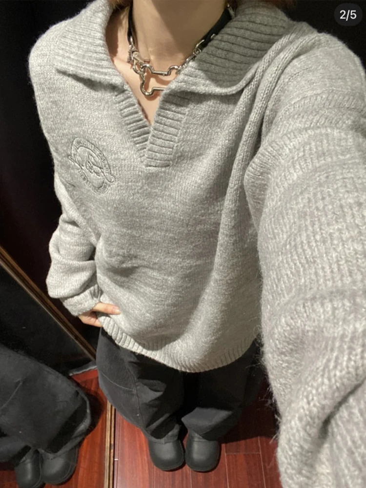 

Мужской свитер в американском ретро-стиле, осенне-зимний, с воротником, легкий, уютный, с эффектом высококачественной ткани, верхняя одежда