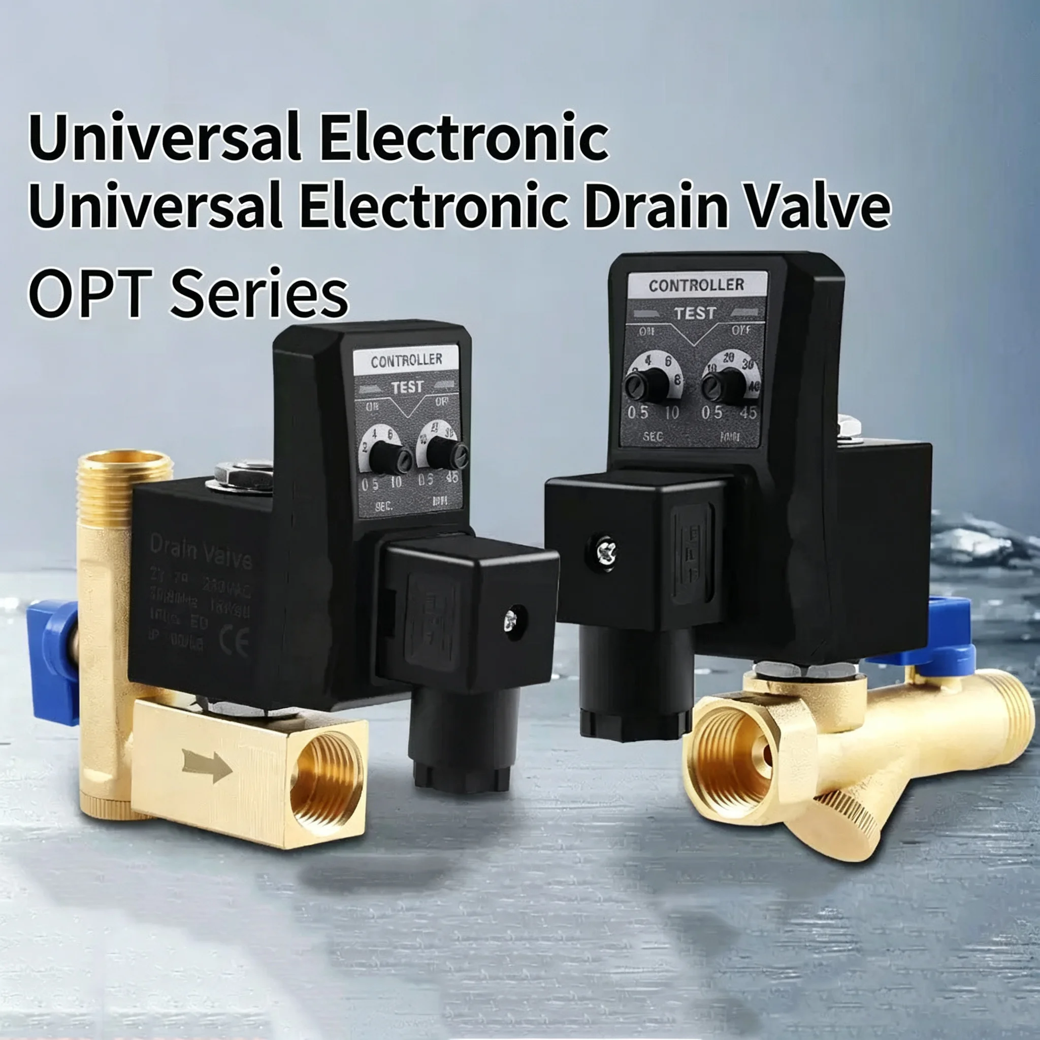 220V 1/2 Inch Electronic Drain Valve Auto Water Solenoid Valve with Electric Timer for Air Conditioning Condens Compressor