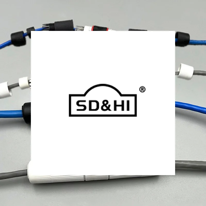 

1 шт. Водонепроницаемый прямой соединительный разъем RJ45 Ethernet IP67 для наружного использования, удлинитель кабеля широкополосной сети