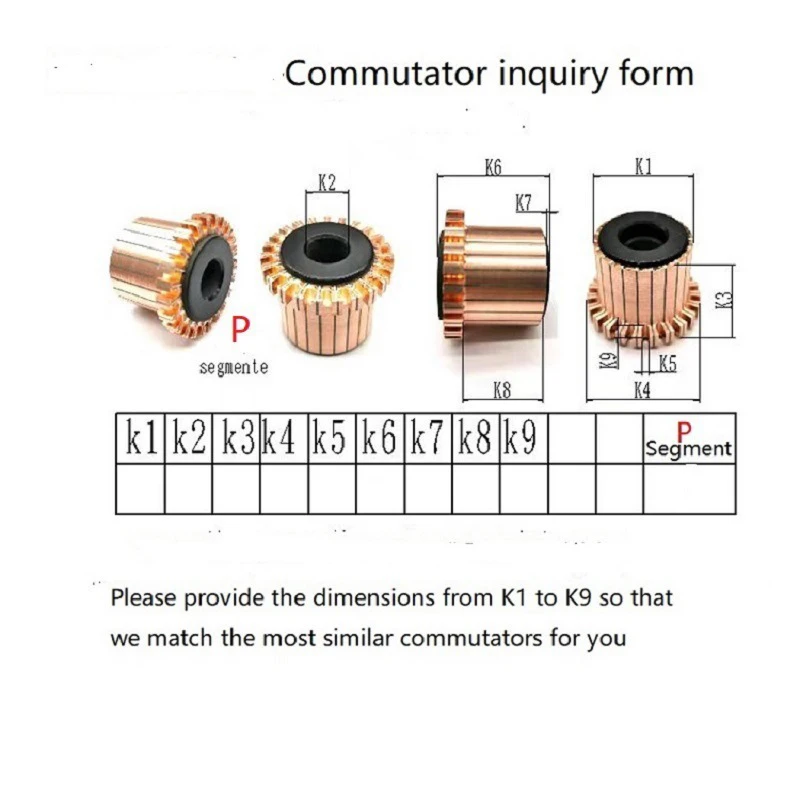 Boost Motor leistung Kupfer haken Typ Kupfers tab Nummer Elektromotor Kommutator Teilname Motor Kommutator