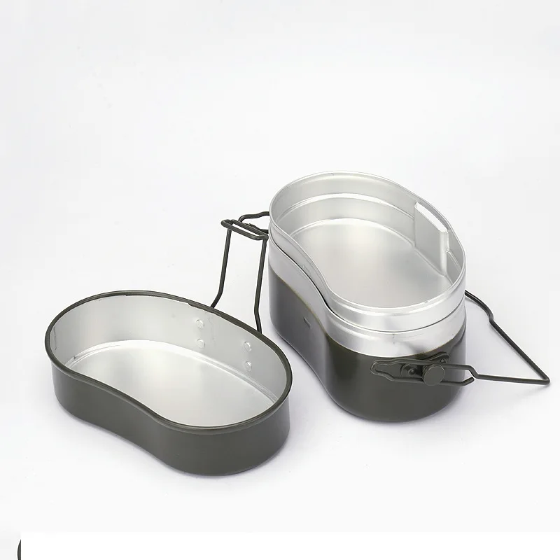 German Doublelayer Camping Lunch Box Leakproof Storage Aluminum Picnics Box Heat Resistant Insulated Lunch Box Outdoor Tableware view 3