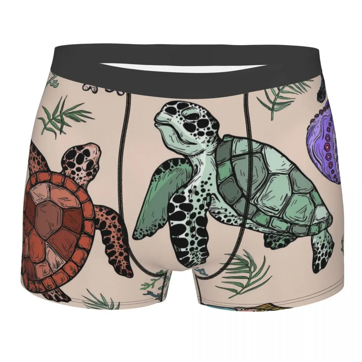 Animals of The Sea Clever Gentle Free And Happy Centenarians Turtles Underpants Breathbale Panties Male Underwear Briefs