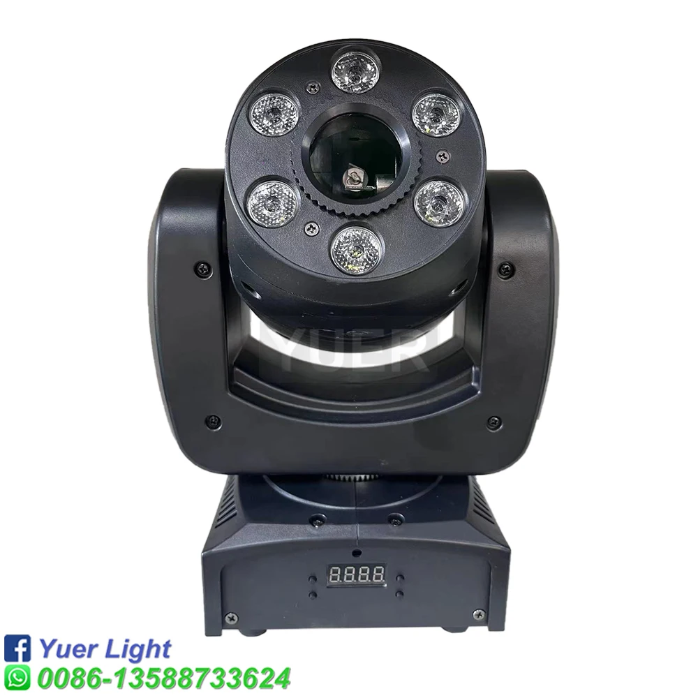 YUER-LED RGB Moving Head Light, Scanning Padrão, Animação Wash, Efeitos para DJ, Bares, Clubes, Casamento, DMX, 3W Laser, 6x4W, Novo