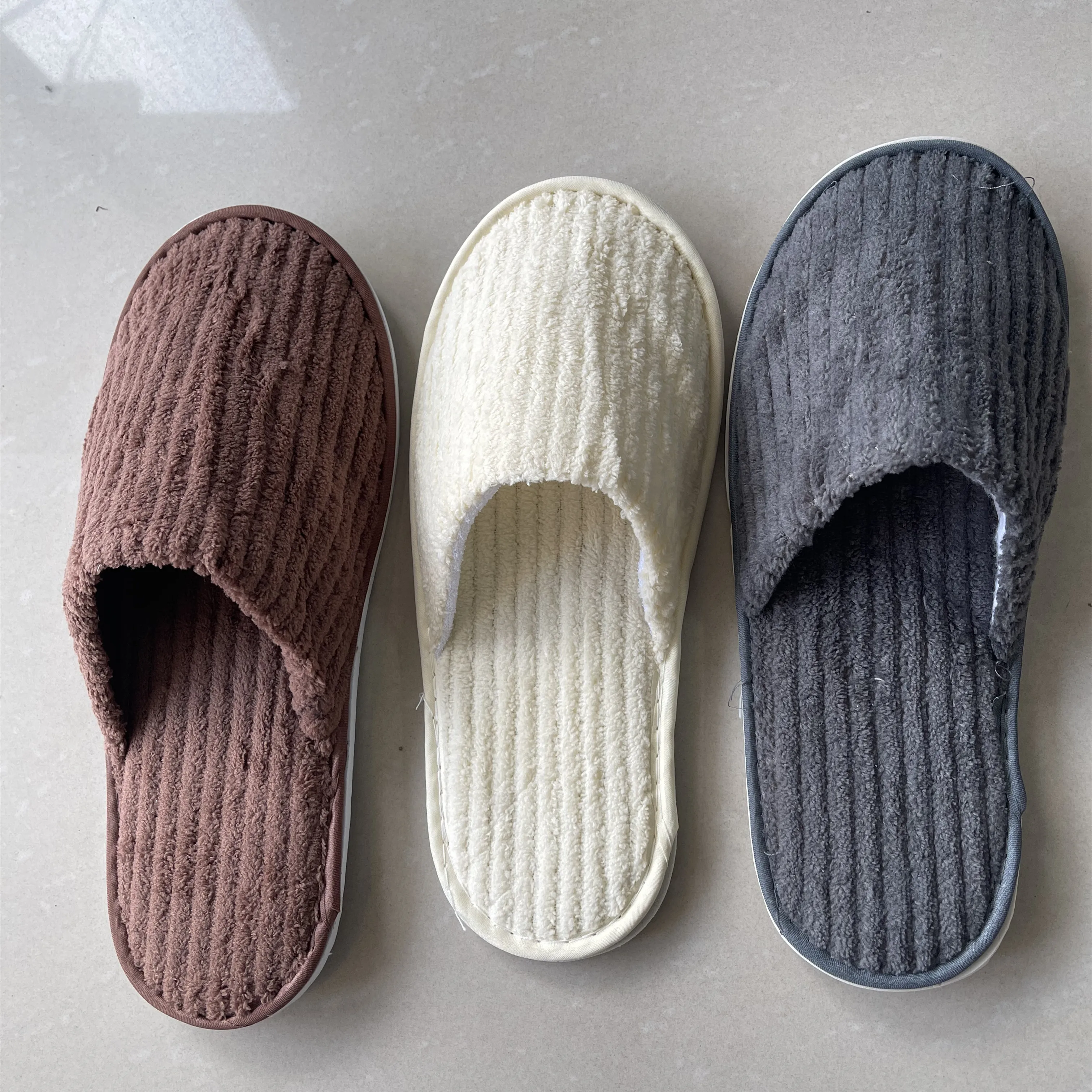 5 Pairs Winter Slippers Men Women  Hotel Disposable Slides Home Travel Sandals Hospitality Footwear One Size on Sale