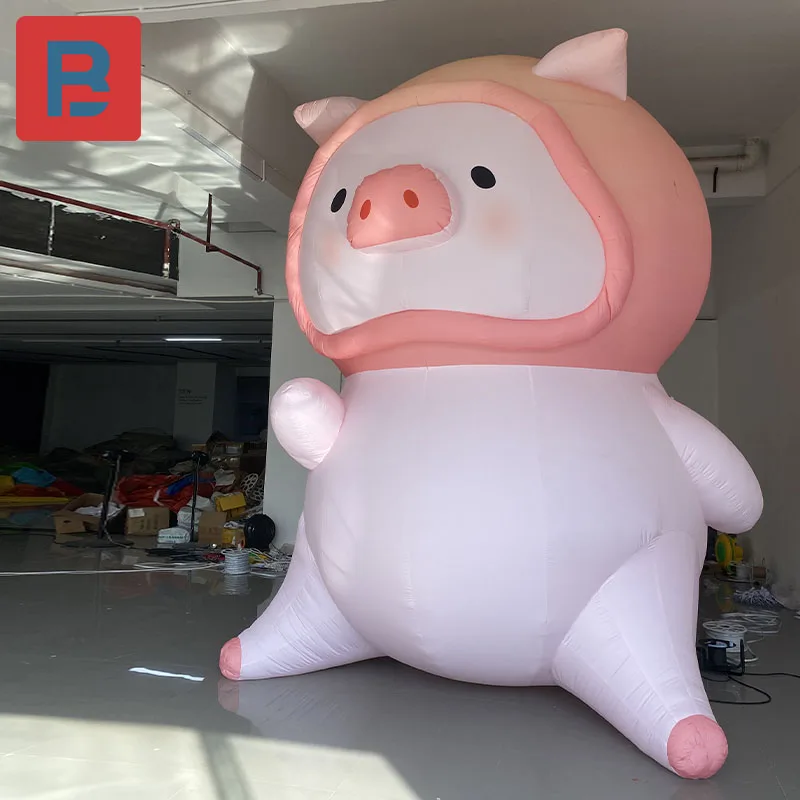 Giant inflatable pink peach pig model Valentine's Day romantic sweet atmosphere IP linkage animal-themed shopping activities