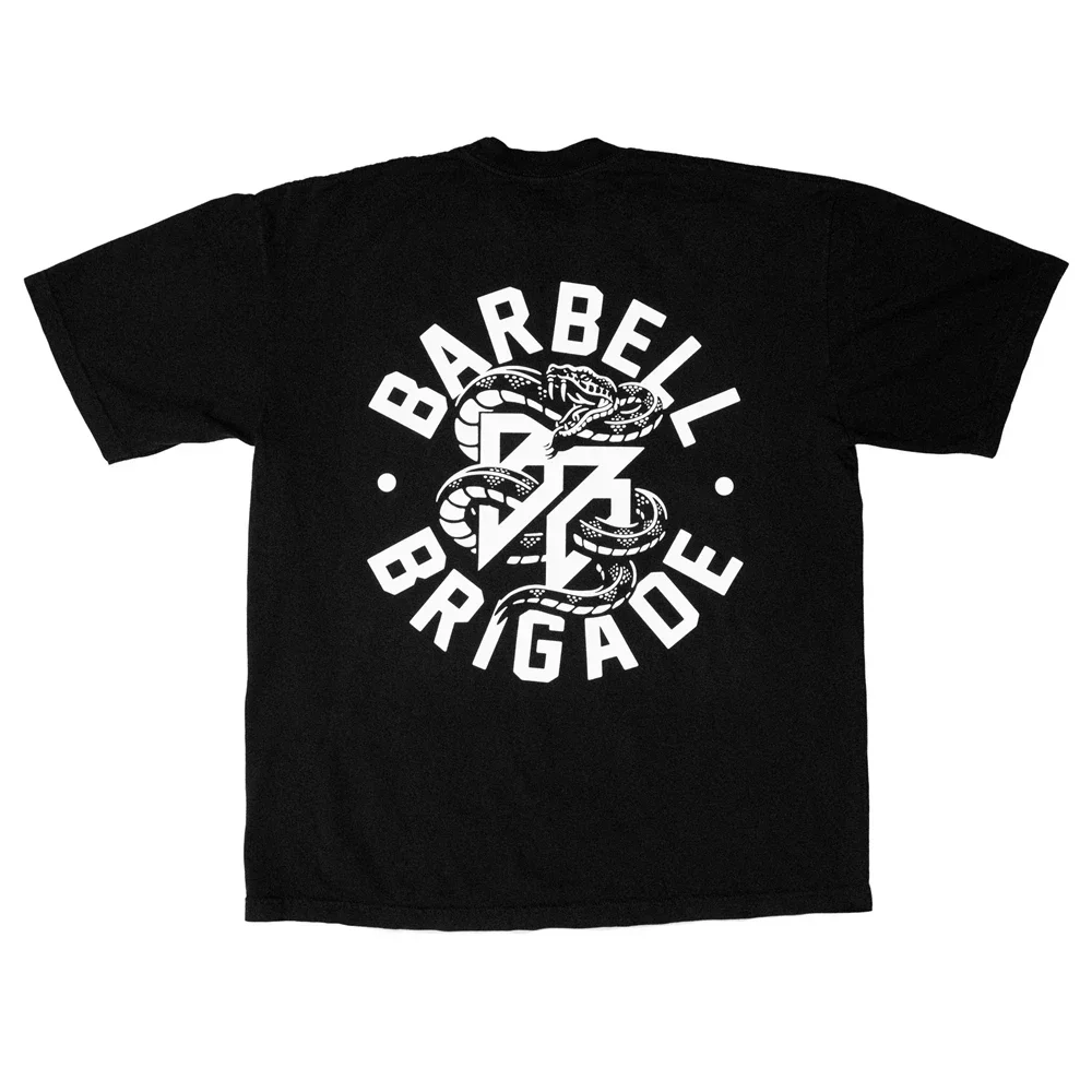 Brygada sztanga męska Snake T-shirty sportowe rekreacyjne bawełniane T Shirt oversize modne męskie odzież sportowa do biegania na trening koszulki