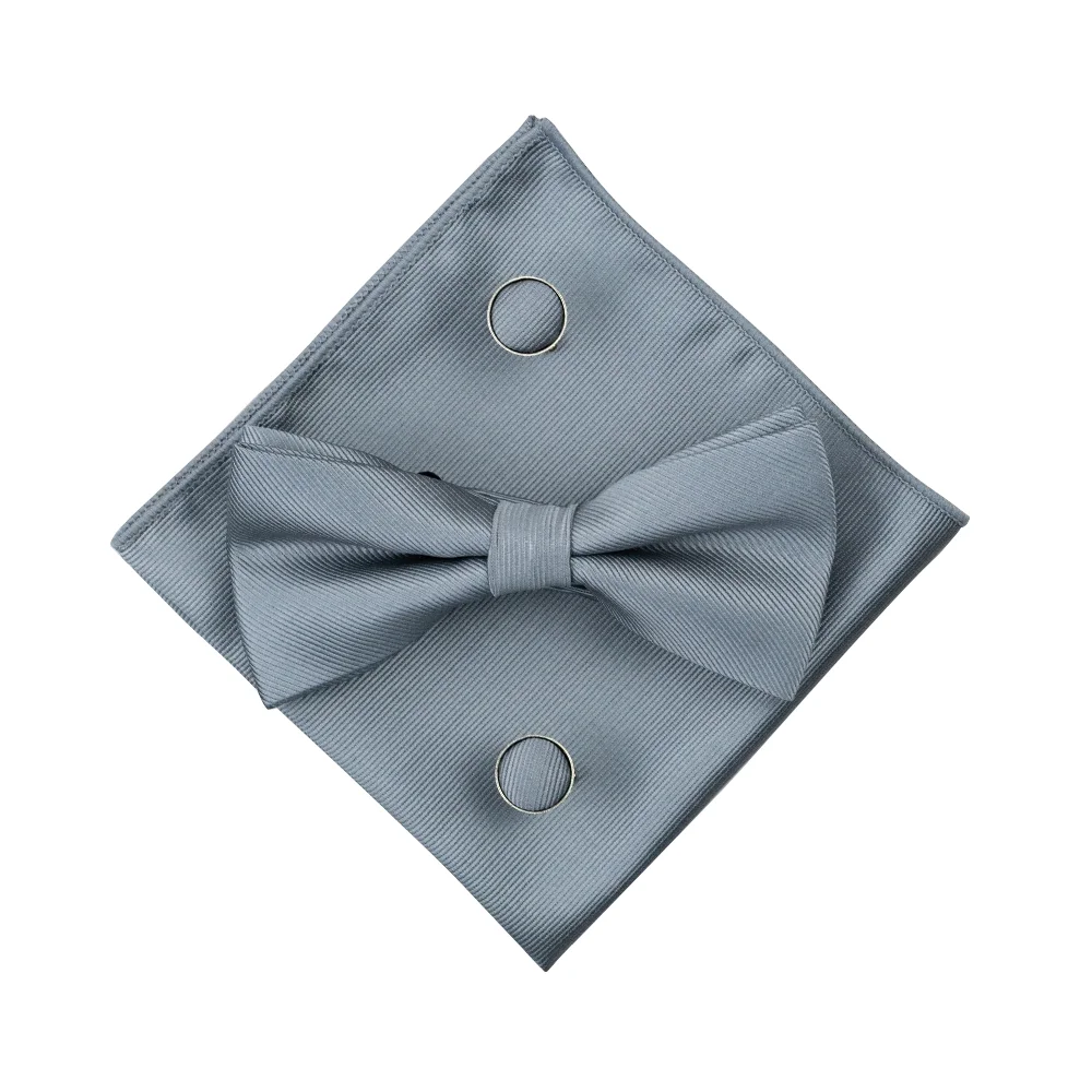 EASTEPIC Karamellfarbenes Fliege-Set mit Twill-Einstecktuch und hochwertigen Manschettenknöpfen – Klassisches Accessoire für Herren in Unifarbe – Geburtstagsgeschenk – Detail 5