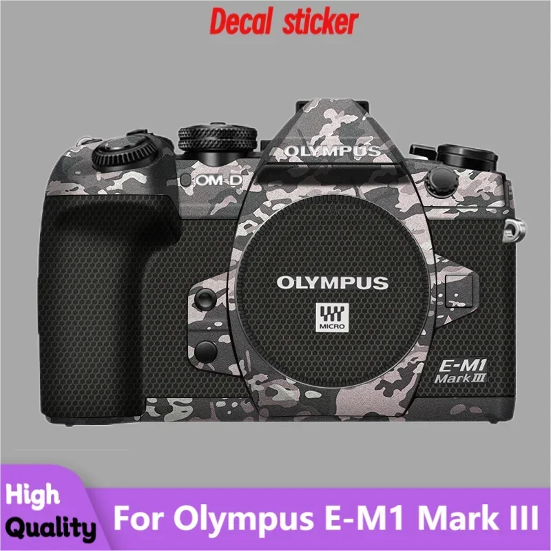 Para Olympus E-M1 Mark III pegatina de cámara pegatina protectora de piel película de envoltura de vinilo protector antiarañazos abrigo E-M1-M3 M3