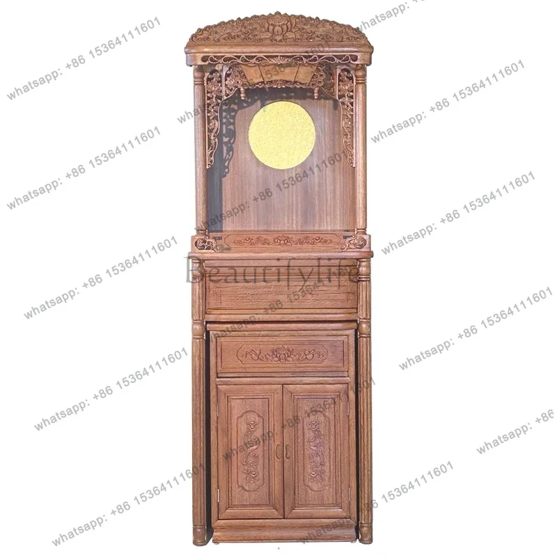 household solid wood Buddhist niche vertical cabinet incense case modern style floor-to-ceiling cabinet