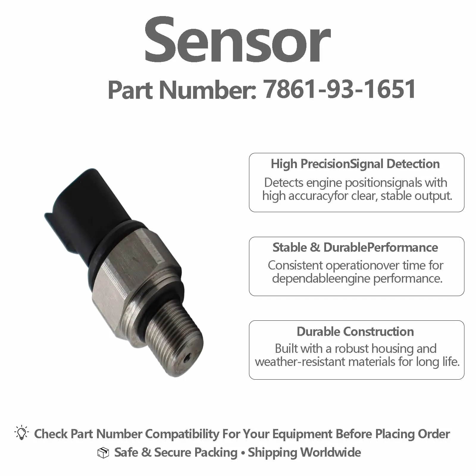 7861-93-1651 7861-93-1652 7861931650 High Pressure Sensor For Komatsu Excavator PC200-7 PC220-7 PC240-7 PC300-7 PC350-7 PC360-7
