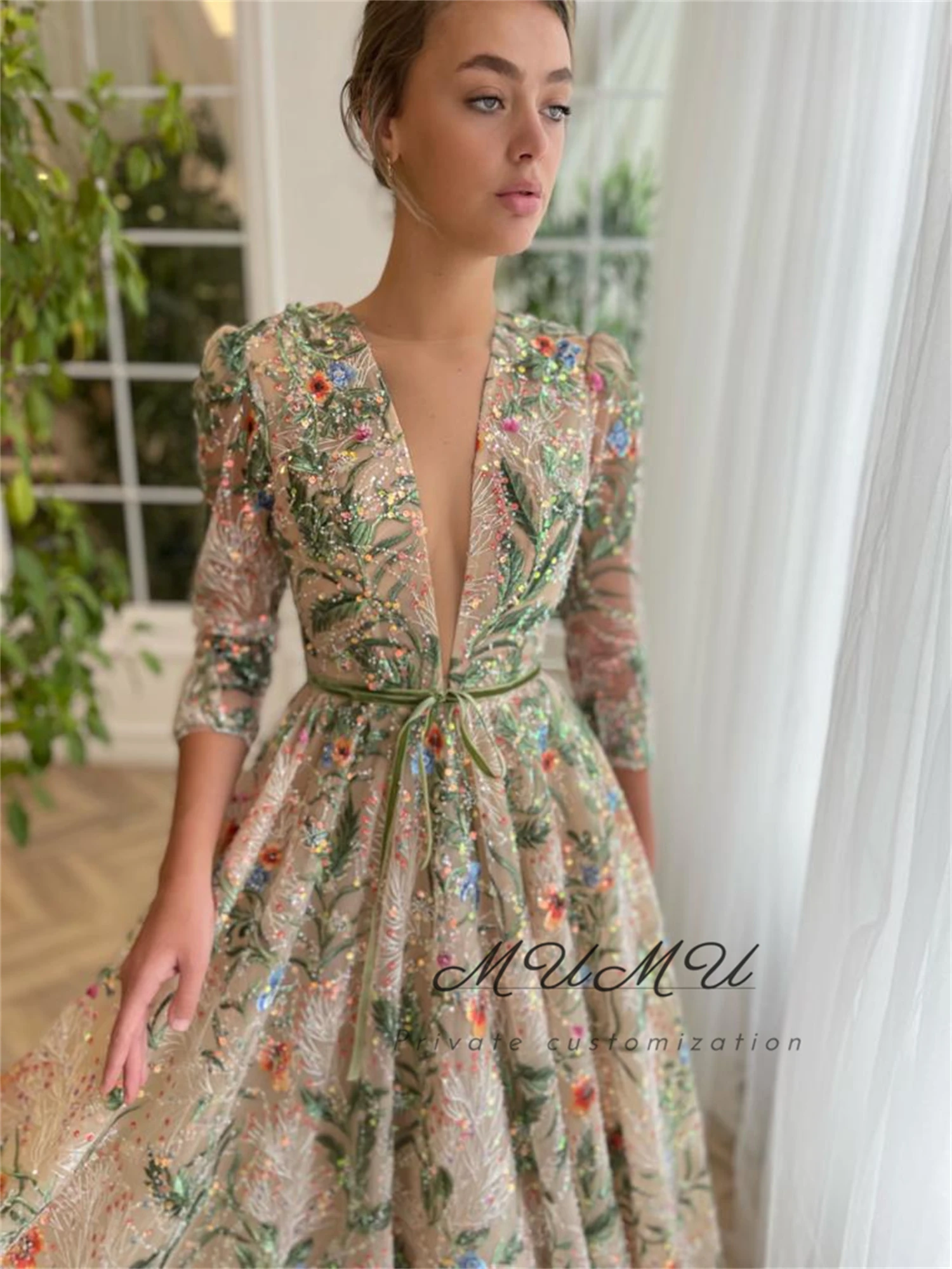 특별한 날을 위한 무무 맞춤형 프롬 드레스 여성용 이브닝 드레스 우아한 파티 드레스 그린