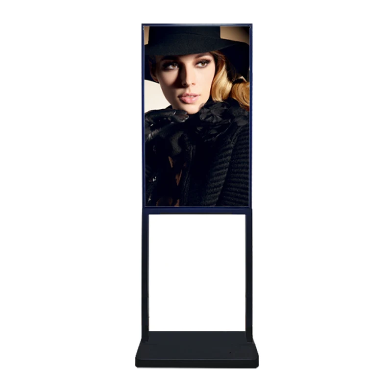 

Shop Window Advertising Display with Portable Floor Stand Two Sides in Option