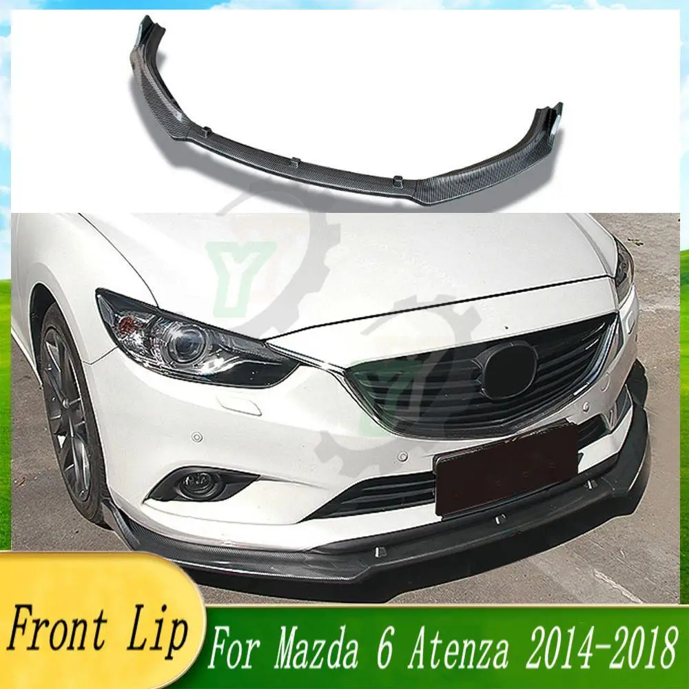 Car Front Bumper Lip Spoiler Splitter Diffuser Detachable Body Kit Cover Guard For Mazda 6 Atenza 2014 2015 2016 2017 2018