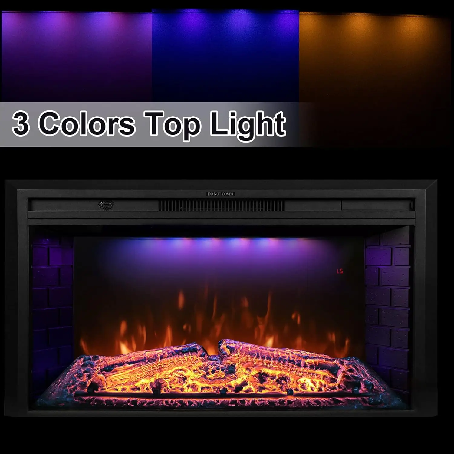 43 Inch Electric Fireplace, Wall Fireplace Electric With Remote Control, Realistic Log And Crackling Sound, Overheating
