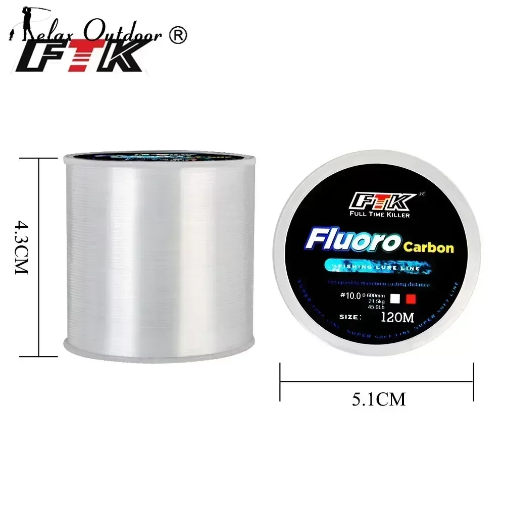 120m Fluorocarbon Fishing Line Invisible Nylon Fishing Line Speckle 0.20mm-0.60mm 7.15LB-45LB Super Strong Spotted Line