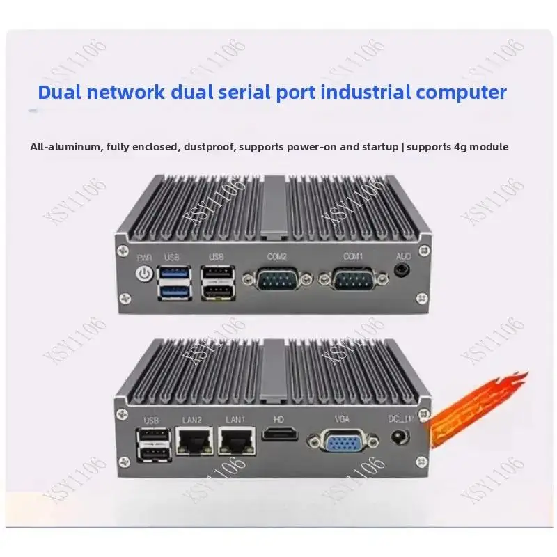 Fanless Mini Industrial PC N100 Quad Core Dual LAN RS485 Embedded Industrial Computer