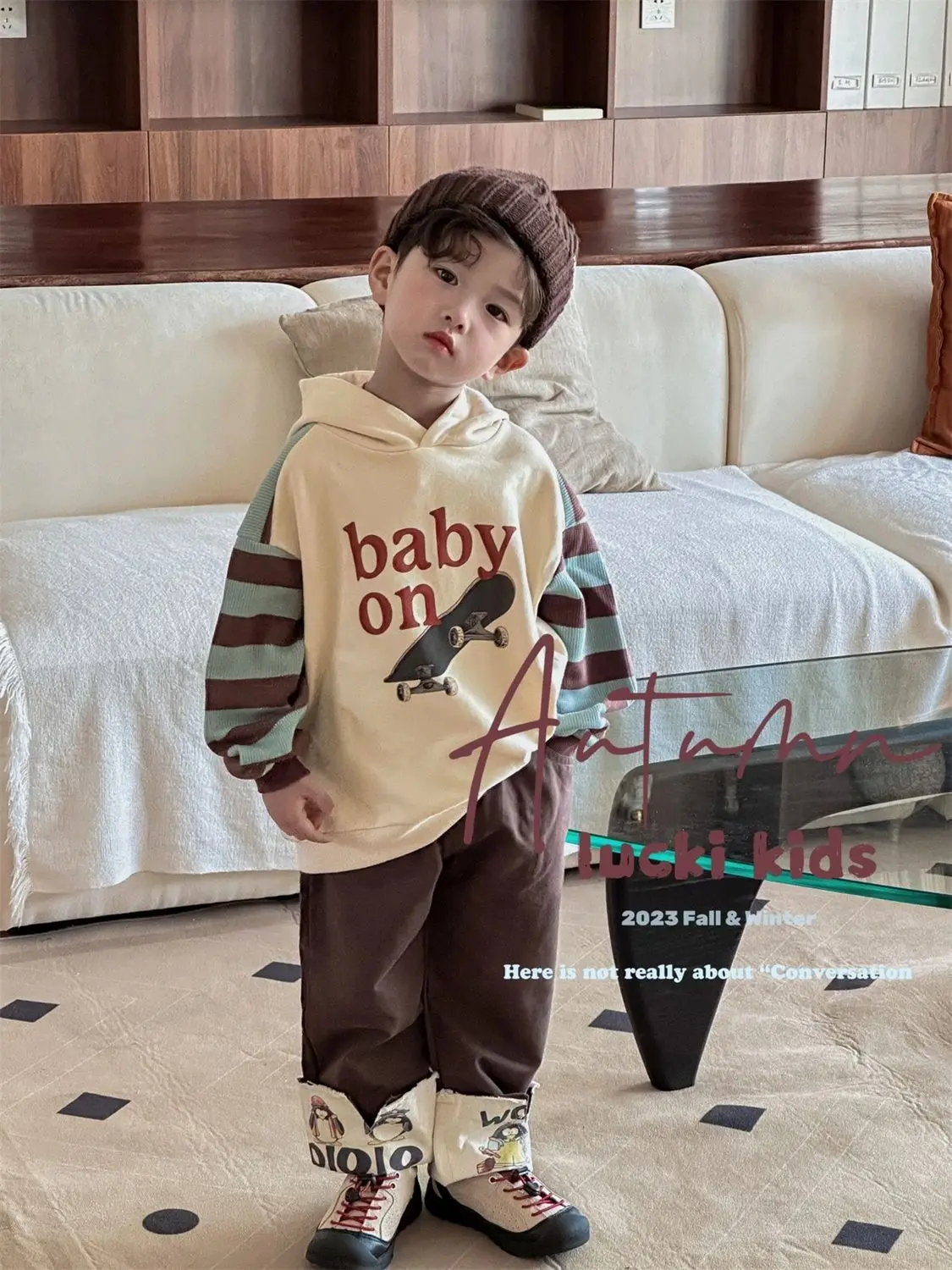 Fashion Children Clothing Autumn Spring Boys Set Fashion Hoodies Cartoon pullover Kids Coat Casual Pants Casual 2Pcs Sport Suit