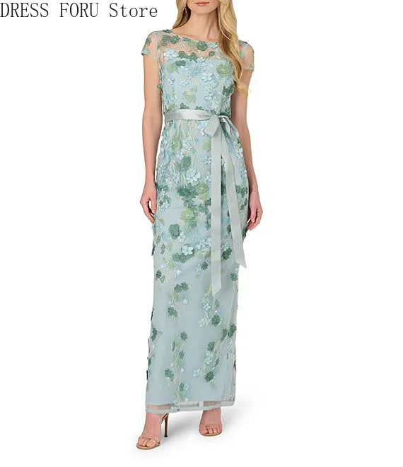 

Индивидуальные длинные платья из тюля с аппликацией и бантом, прямого кроя, с круглым вырезом, на заказ, для особых случаев, повседневные, элегантные, доступны в различных размерах.