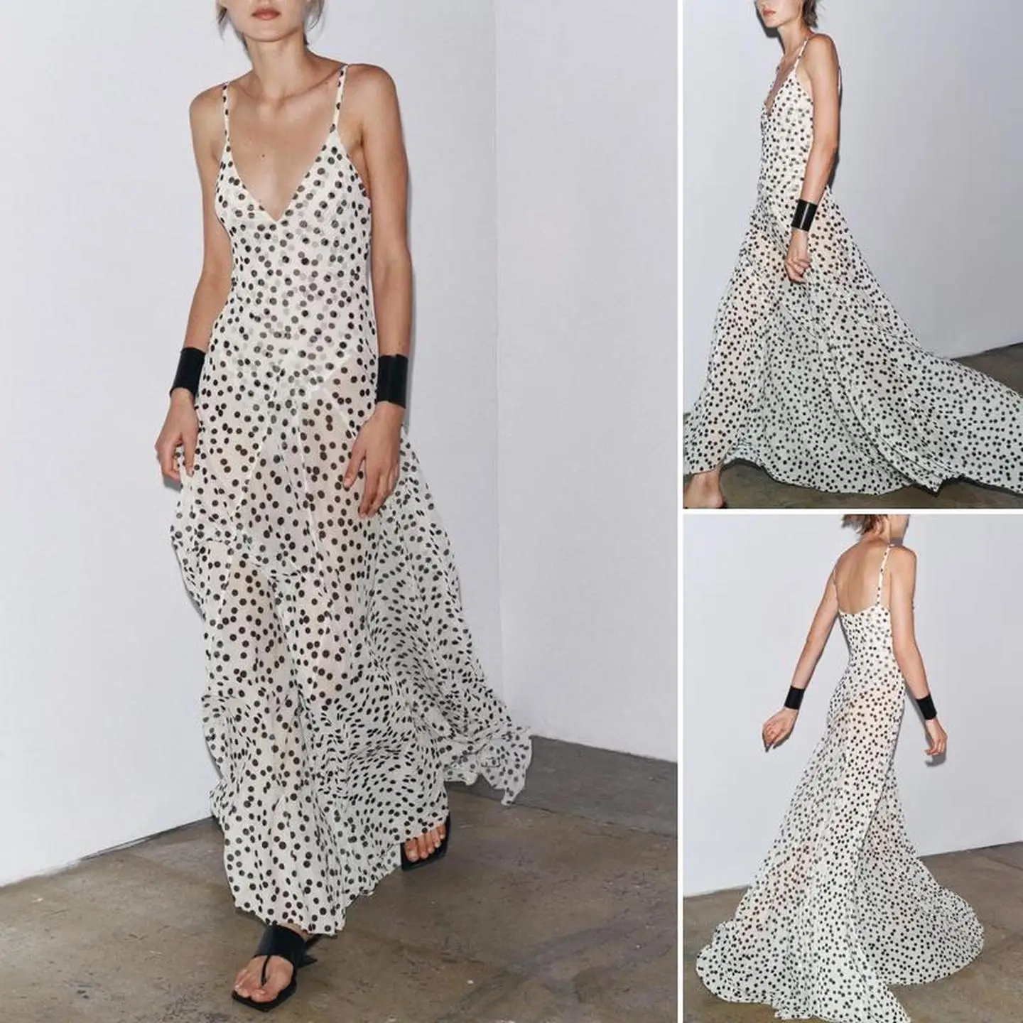 Women’s Polka Dot Spaghetti Strap Maxi Dress