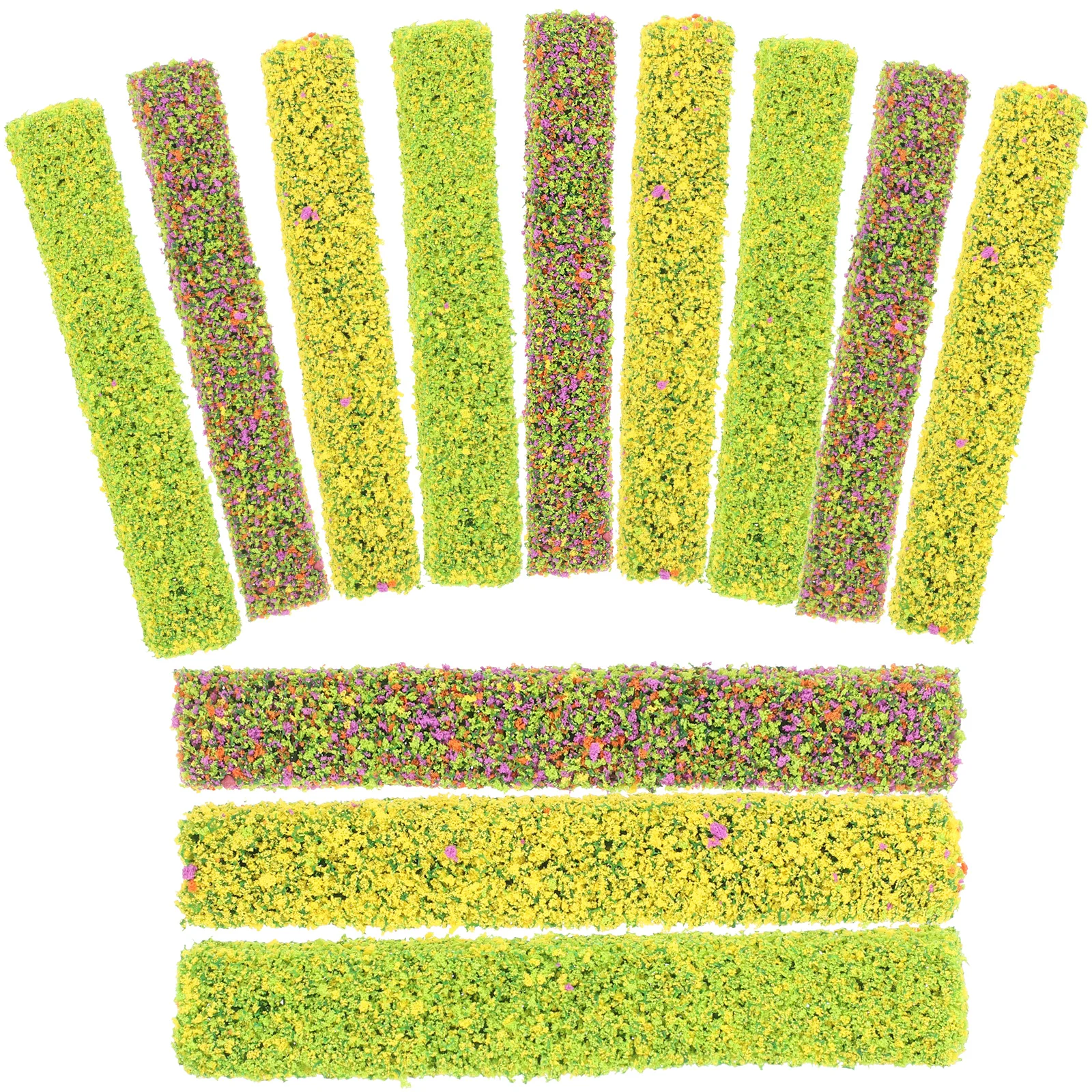 

15pcs Sponge Miniature Strips for Sand Table Micro Landscape DIY Decor Simulation Vegetation Field Model Plastic Shrub