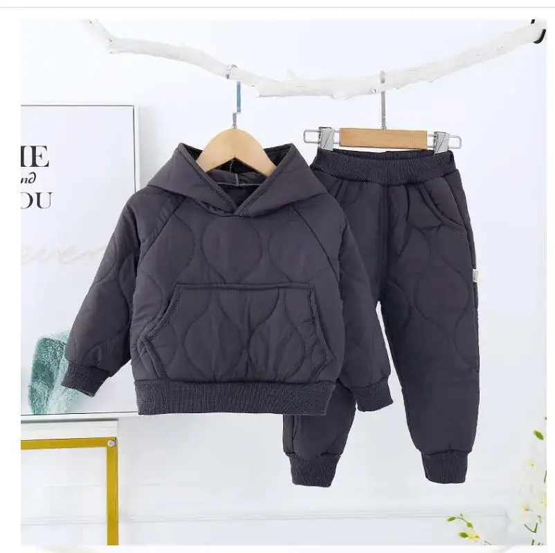 New Winter Baby Boys Clothes Full Sleeve Pants 2pcs/set Girl Hooded Keep warmSuits Children Clothing Sets Toddler Homewear