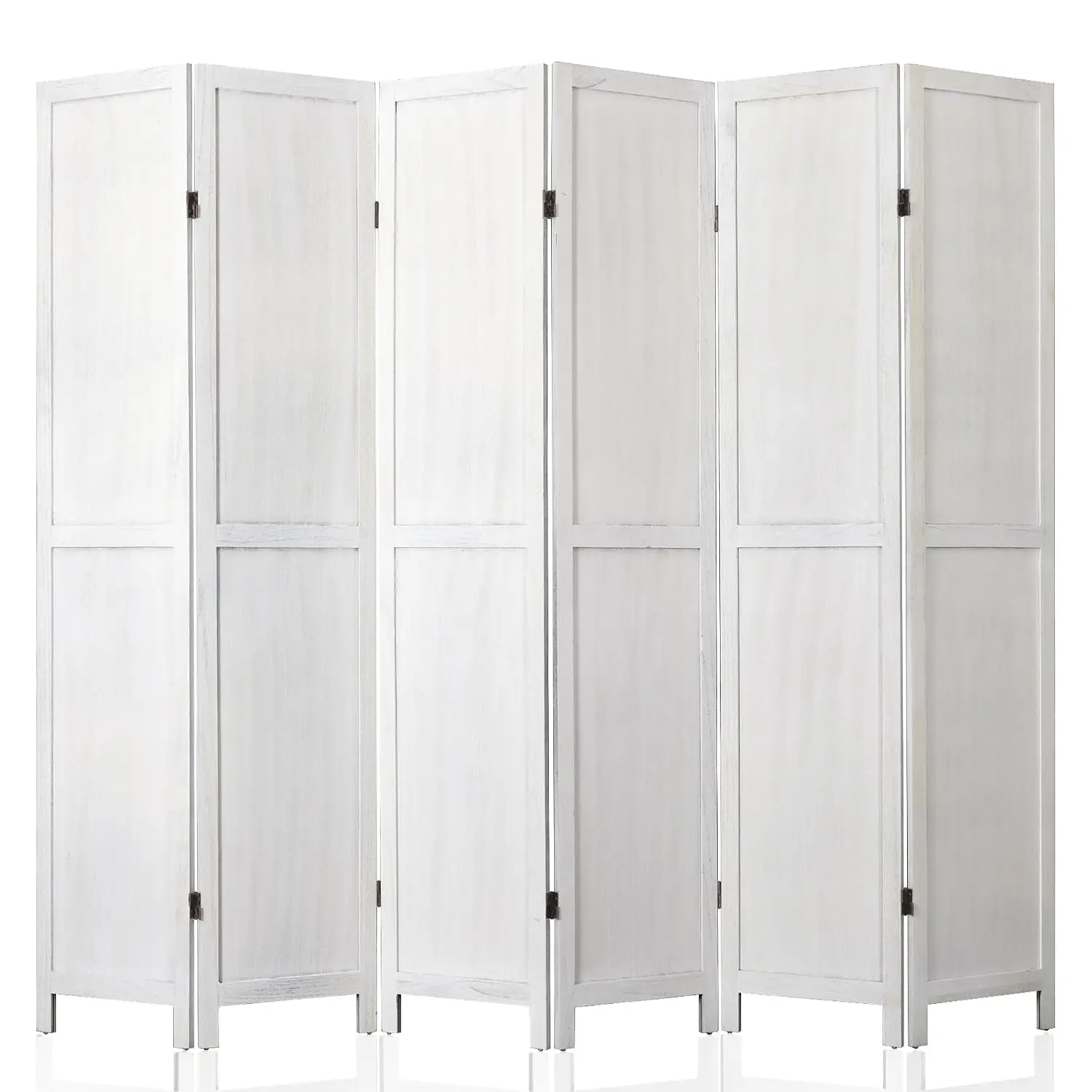 6 Panel Folding Room Divider Screen 360° Adjustable Freestanding Privacy Separator Bedroom Living Room Patio White, Customized