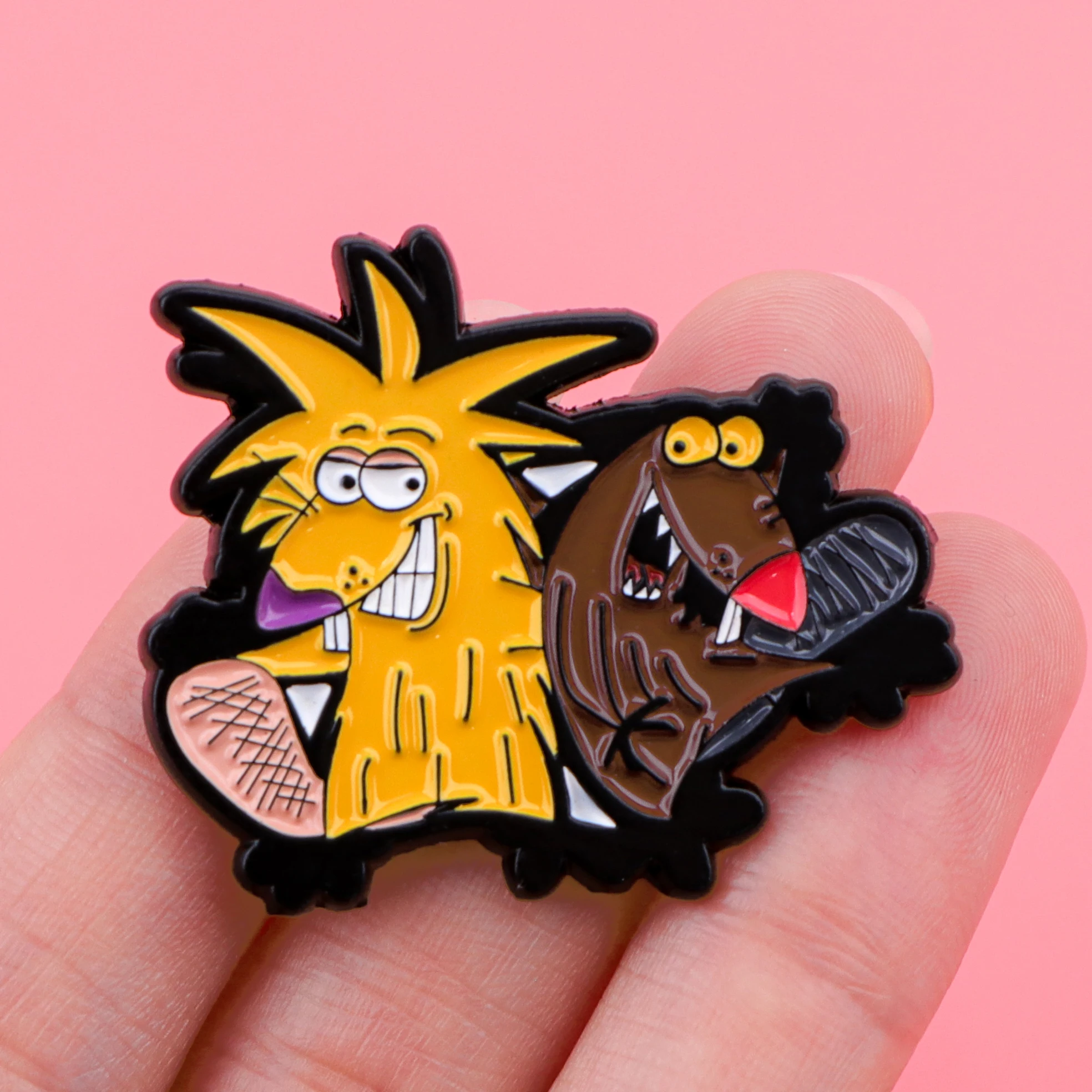 Angry Beavers Enamel Pin Brooches Bag Lapel Pins Cartoon Badges on Backpack Accessories Decorative Jewelry