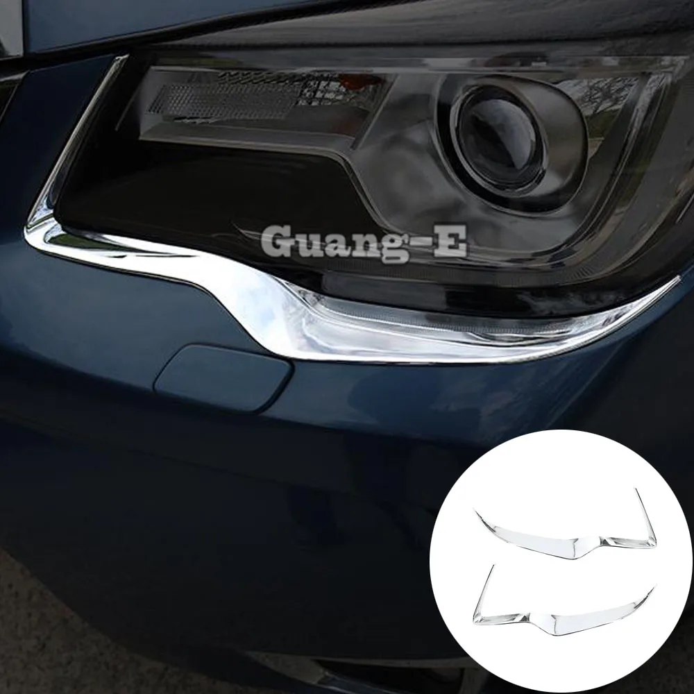 Car Styling Body Head Front Eyebrow/Trim For Subaru Forester 2013 2014 2015 2016 2017 2018 Light Lamp Frame Stick ABS Chrome