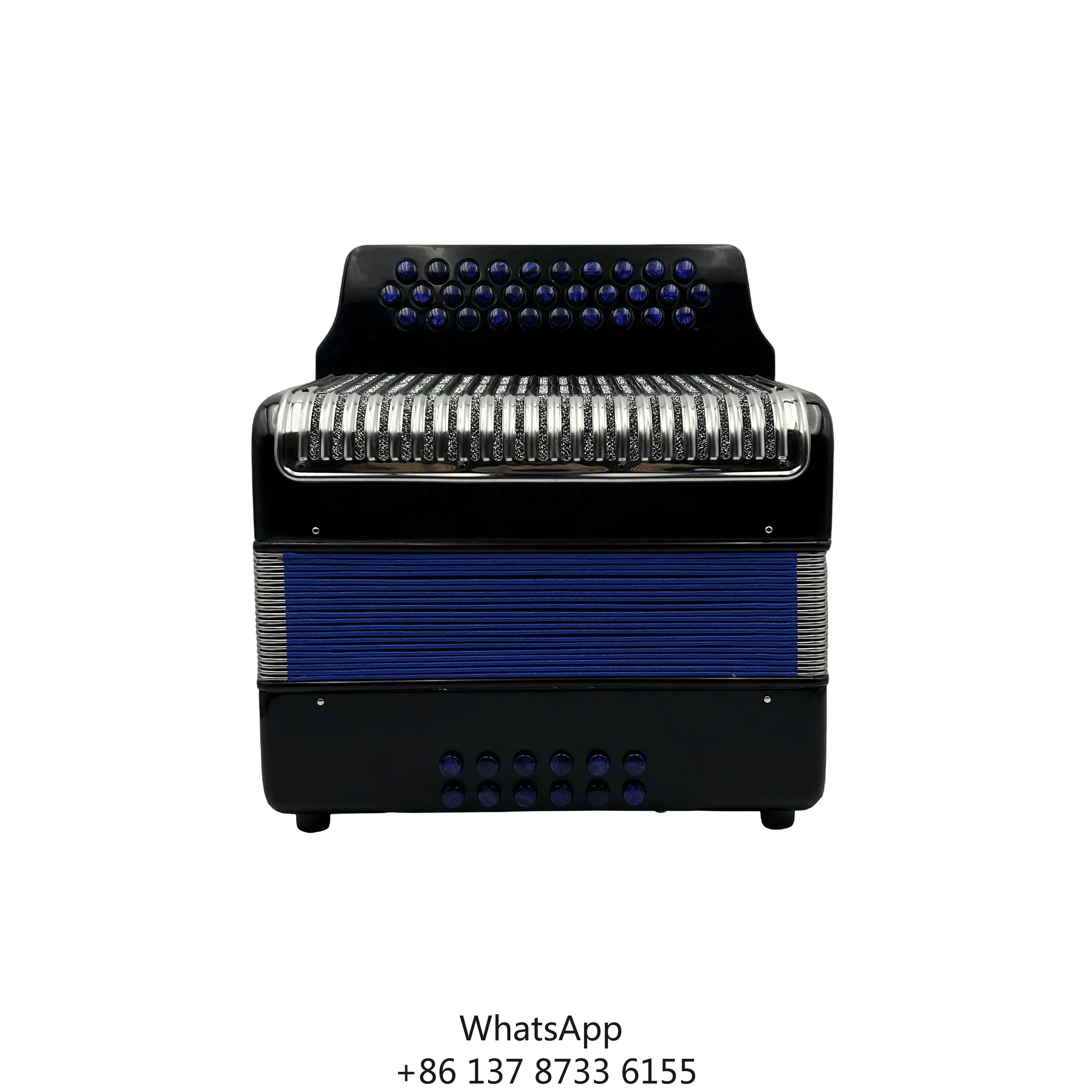 

Professional 12-Bass Diatonic Accordion 31-Button JB3112C Model Wood Celluloid Body Black Chromatic