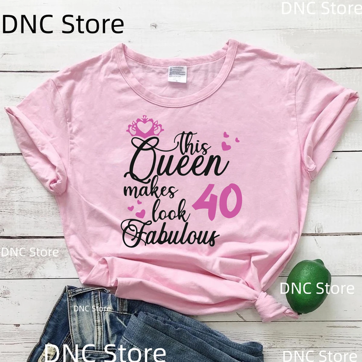 45 50 60 Th Birthday Tshirt This Queen Make 40 Look Fabulous Fashion Women'S T-Shirt Birthday Gift Clothes Tshirt Femme Tops