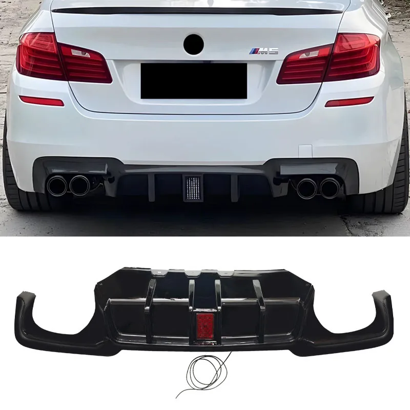 

F10 For BMW 5 Series M-Sport M5 Rear Bumper Diffuser 2011-2016 Competition Style With LED Light Spoiler Splitter Body Kit