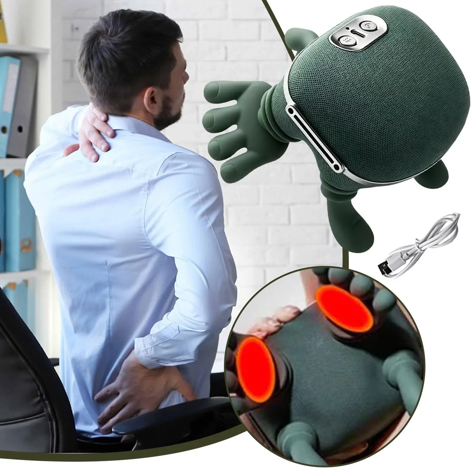 

Rechargeable Neck Massager 3 Speed 2 Heating Modes Device Cordless Neck Massager For Deep Tissue For Dad Mom Him Her Spa