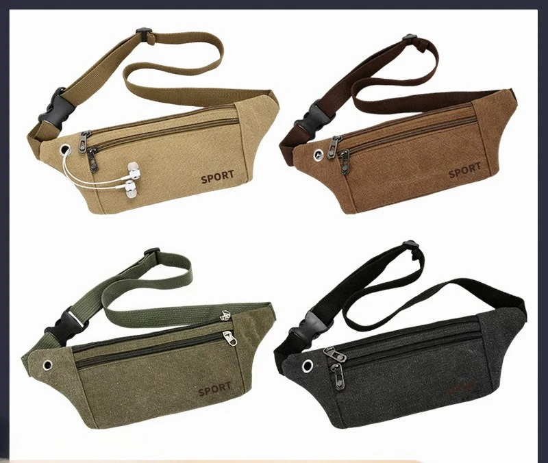

Мужская поясная сумка для отдыха, хранения мобильного телефона, женская парусиновая многофункциональная спортивная легкая поясная сумка для бега