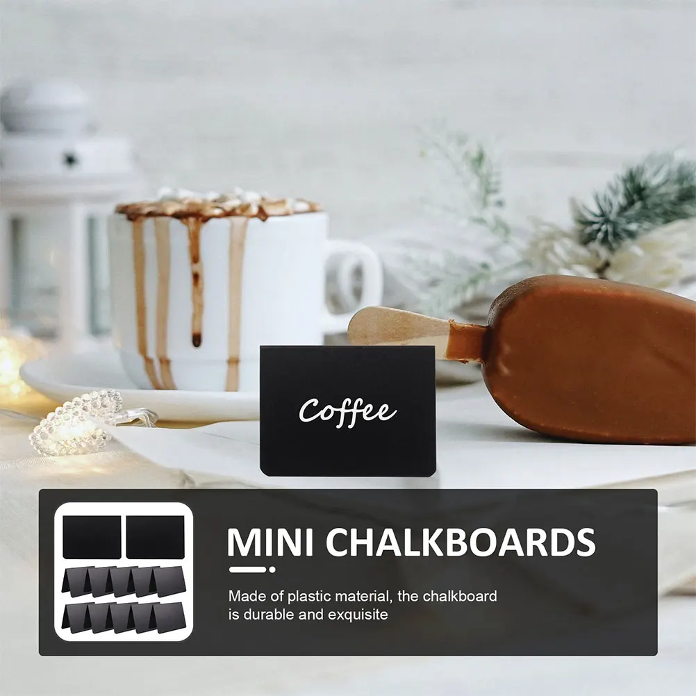 

12pcs Mini Blackboard Sign Buffet Chalkboards Reusable Standing Memo Board Erasable Message Board For Food Labels Party Kitchen