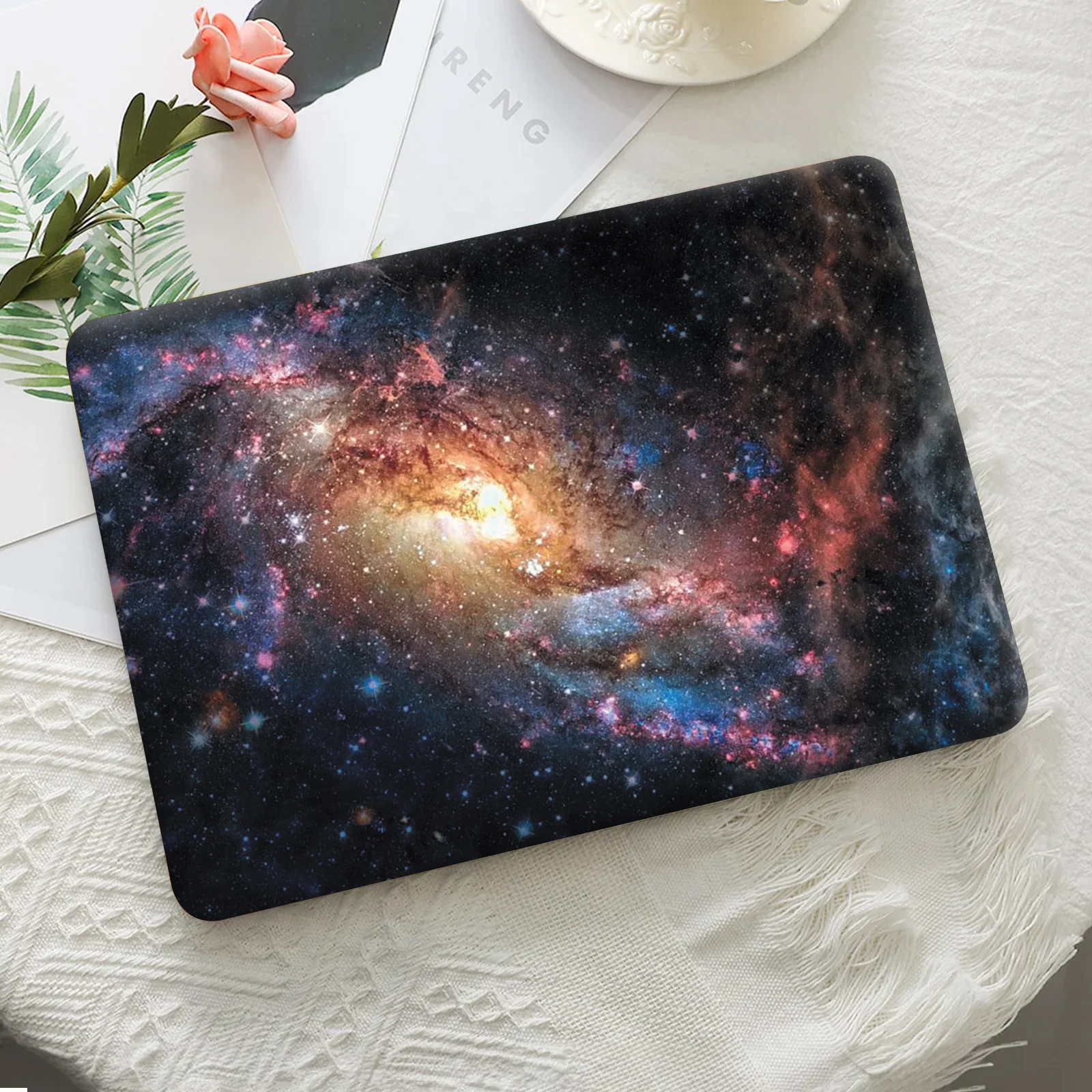 

DIY 1 set of 2 pieces A + D surface rendering laptop protective film, vast starry sky style notebook shell decorative sticker,