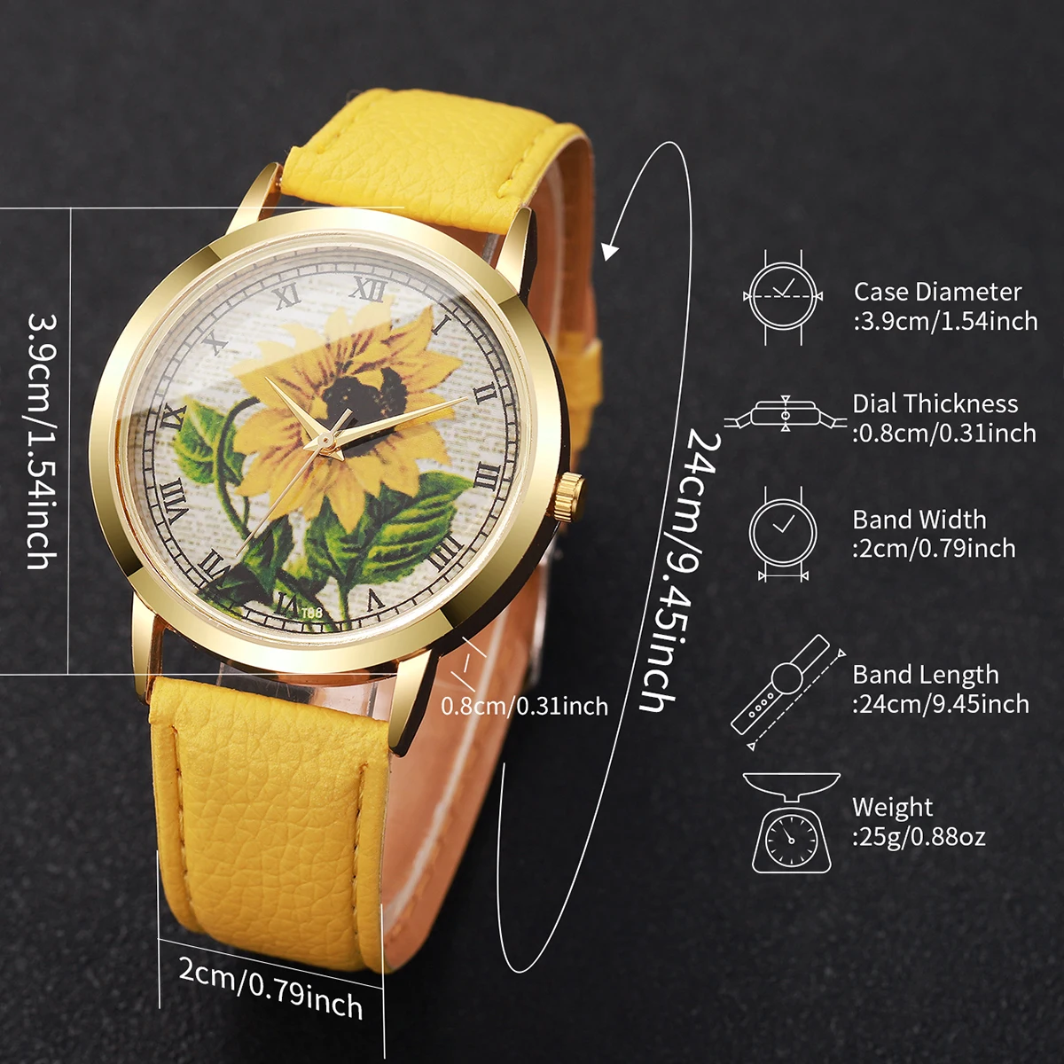 Fashion Flower Roma Dial Women Wristwatch Casual Leather Strap Quartz Watches For Ladies Clock Reloj Mujer（Without Box） image 6