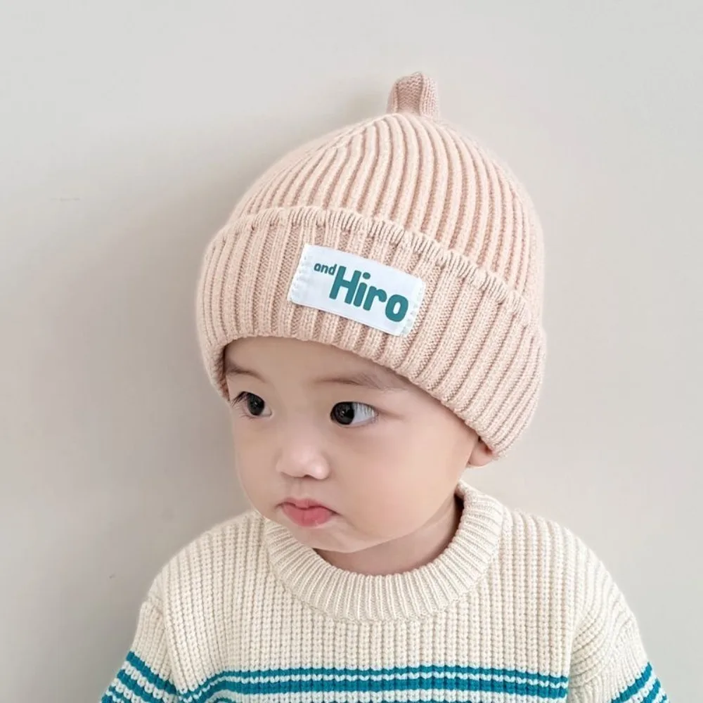 

Korean Nylon Polyester Pacifier Cap Solid Color Pacifier Knitted Hat Warm Soft Ear Protection Beanie Cap Toddler Boys Girls