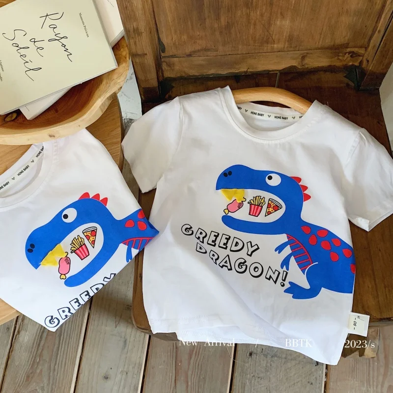 

ChildrenTT-shirt Summer Men's Children Little Dinosaur Short SleeveTCute BabyTT Shirt Tide F0134-WS