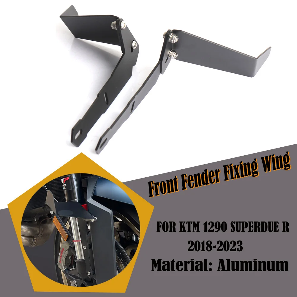 Motorcycle Accessories Black Front Fender Fixed Wings Aerodynamics For 1290 Super Duke R 2018-2023 1290 Superduke R